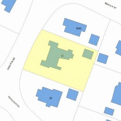 12 Carlton Rd, Newton, MA 02468 plot plan