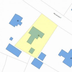 56 Bellevue St, Newton, MA 02458 plot plan