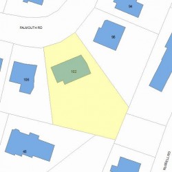 102 Falmouth Rd, Newton, MA 02465 plot plan