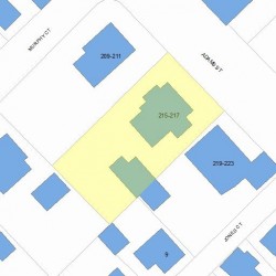 215 Adams St, Newton, MA 02460 plot plan