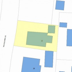 22 Westbourne Rd, Newton, MA 02459 plot plan