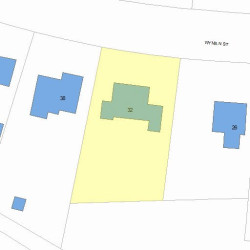 32 Wyman St, Newton, MA 02468 plot plan