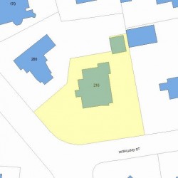 216 Highland St, Newton, MA 02465 plot plan