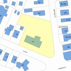 283 Melrose St, Newton, MA 02466 plot plan