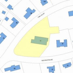 14 Huntington Rd, Newton, MA 02458 plot plan